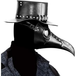 Masque D'oiseau De M&eacute;decin De La Peste Long Nez En Cuir Steampunk Accessoire De Costume D'halloween Pour Festival,F&ecirc;te,D&eacute;guisement,Cosplay,Noir - Neuf