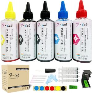 Lot De 5 Flacons D'Encre Et D'Encre Pour Cartouche D'Encre Hp 303 305 307 21 22 338 339 343 901 303Xl 305Xl 307Xl - Neuf