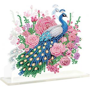 Eryi-Diamond Painting Porte-Serviettes Autoportant 15x15cm Distributeur De Nappe Peinture Diamant Porte-Serviettes Distributeur De Serviettes Porte-Serviettes Pour Tables Cuisine Restaurant Paon - Neuf