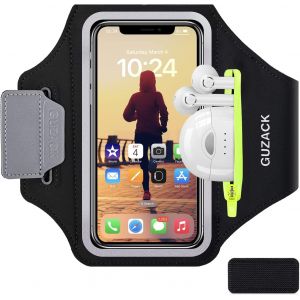 Brassard De Sport Avec Clé De Voiture Poche Zippée,Brassard De Téléphone Résistant À L'eau Pour Iphone 15/14/14 Pro /13 Pro/12 Pro /Xr/Xs Smartphone Running Brassard 6.8"" Pour Jogging - Neuf