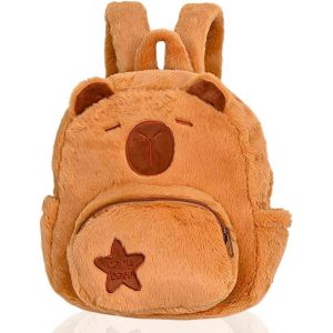 CHECARZHN--NO1-Peluche Sac À Dos Pour Enfants,Sac À Dos Capybara, Mignon Peluche Animaux Sac À Dos,Adapté À L'École, Aux Voyages, Activités De Plein Air - Neuf
