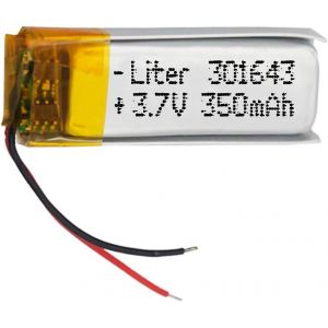 Batterie 301643 LiPo 3.7V 350mAh 1.295Wh 1S 5C Liter Energy Battery pour l'&eacute;lectronique Rechargeable T&eacute;l&eacute;phone Portable Smartwatch GPS-Ne Convient Pas &agrave; la Radiocommande 45x16x3mm (350mAh|301643) - Neuf