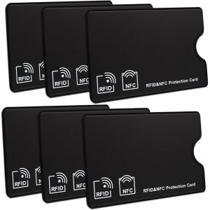 KALANKA-Lot de 6 Etui Protection Carte Bancaire,Protege Carte Bancaire Noir,Etui Carte Bancaire Anti Piratage,Protection NFC,Anti-RFID,Matériau PVC,pour Carte de Crédit,Carte Bancaire,Carte d'Identit - Neuf