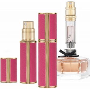 Sansh-Ag00rp Vaporisateur Parfum, 5 Ml Flacon Rechargeable, Vaporisateur De Voyage Portable, Adapté Au Sac À Main, Au Voyage, Pour Femmes Et Hommes (Rouge Rose) - Neuf