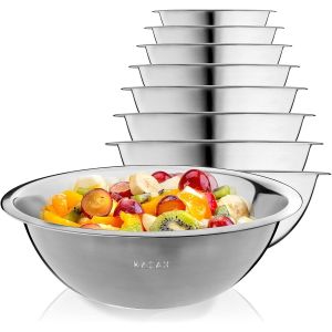 Bol En Acier Inoxydable,Bol &Agrave; M&eacute;langer,Saladier &Agrave; Rebord Haut,Bol De Cuisine Multifonctionnel,Bol De Service,Bol En Acier Inoxydable Pour La Cuisine,Salade,P&acirc;te,Rond (&Oslash; 26 Cm) - Neuf