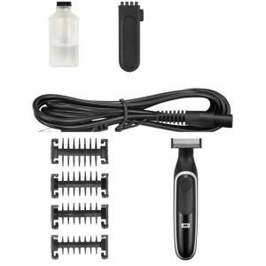 Tondeuse Rechargeable Pour Le Corps Et La Barbe Avec Rasoir Ultra-Fin- 4 Peignes D'espacement Noir - Neuf