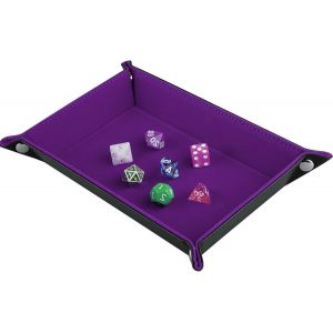Eryi-Plateau Dés À Double Face, Rectangle Pliant En Cuir Pu Et Porte-Dés En Velours Violet Foncé Pour Donjons Et Dragons Dg Dice Ding Et Autres Jeux De Table - Neuf