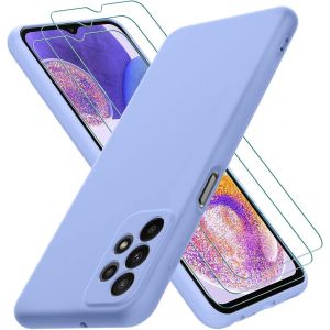 Kal-Coque Pour Samsung Galaxy A23 5g / A23 4g, Avec 3 Verre Trempé Protection Écran, Couche Intérieure Douce, Mince Souple Silicone Étui Protection Antichoc Bumper Housse Tpu Téléphone Case Cover, Vi - Neuf