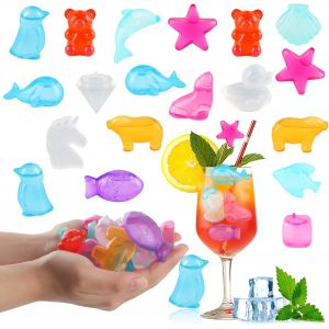 Kal-Cube De Glace Réutilisable, 30pcs Reusable Ice Cubes, Glaçons Plastiques Forme De Fruit Et Carré Pour Les Boissons De Fête, Boissons Décoratives, Glaçons Pour Le Visage (Animaux*30pcs) - Neuf
