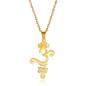 Kal-Collier Om En Forme De Fleur De Lotus Pour Femmes Et Filles - Pendentif En Forme De Lotus - Symbole Om Aum Ohm - Collier De Yoga Avec Breloque En Forme De Fleur De Lotus - Bijou Spirituel En - Neuf