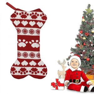 Bas De No&euml;l Pour Chien De Compagnie,Bas De No&euml;l En Forme D'os &Agrave; Carreaux,Patte De Chat - Neuf