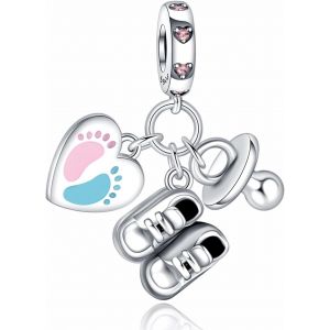 Trahoo-Abalorio Charms Argent Sterling 925 Breloque Pendentif Elephant Leaf Butterfly Car Dangle Charm Bead Compatible Pour Femmes Filles Européen Bracelets Colliers - Neuf