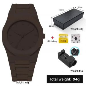 Montres Minimalistes Décontracté Léger Bracelet En Plastique Étanche Sport Affaires Montres Hommes Dame Mode Horloge Créative Chaude 2025.Brown Suit. - Neuf