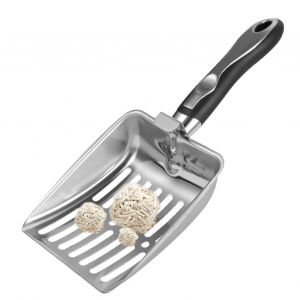 Pelle &Agrave; Liti&egrave;re En Acier Inoxydable Avec Poign&eacute;e Ergonomique Antid&eacute;rapante, Outil De Tamisage Large Pour Chats Et Chiens - Neuf