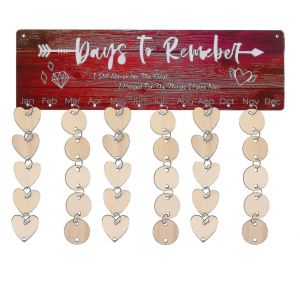Calendrier D'anniversaire En Bois Fait Main &Agrave; Faire Soi-M&ecirc;me - D&eacute;coration Murale &Eacute;cologique Pour Les Amis Et La Famille, Id&eacute;e Cadeau Parfaite - Neuf
