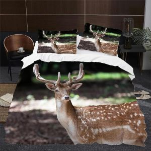 Housse De Couette X Cerf, D Imprim&iquest;&iquest;E Microfibre Parure De Lit Cerf Housse De Couettes Personne Avec X Taie D'oreiller X Cm - Neuf