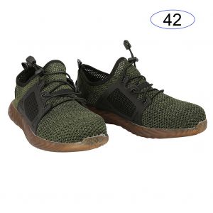 Chaussures De Securite A Embout D'acier Pour Homme, Bottes De Chantier Industrielles En Maille Respirante, Vert 42 - Neuf