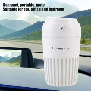 Hjlian Humidificateur D'air Portable Usb En Forme De Tasse, Veilleuse Led, Pour La Maison, Le Bureau Et La Voiture (Blanc) - Neuf