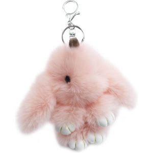 KAL-Porte-Cl&eacute;s Lapin En Peluche Poms Pendentif De Sac Mignon Moelleux Pendentif Pour Voiture Sac &Agrave; Main Sacs - Neuf