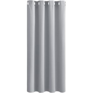 Cauc-Rideau Thermique Oeillets - Rideaux Et Draperies Décoration De Fenêtre Uni Polyester Isolation Lumineux & Phonique Décor De Maison Chambre, 132 X 137 Cm, Gris Argent, 1 Pièce - Neuf