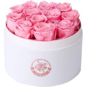 Rose Eternelle, Cadeau de Rose pr&eacute;serv&eacute;e pour Femme, Bo&icirc;te de Roses pr&eacute;serv&eacute;es, Cadeau de No&euml;l de la Saint-Valentin pour Maman Grand-m&egrave;re. (Rose) - Neuf