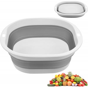Eryi-Bassine Pliable, 5 L Bassine Retractable Nettoyage Ménager Petite Bassine Bucket, Pliable Retractable Lavabo Multifonction, Pour Salle De Bains, Cuisine, Jardin, Camping, Gris - Neuf