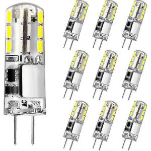 Ampoule Led G4,12v 2w Équivalent À 20w Ampoule Halogène,Blanc Froid 6000k,180lm,Sans Scintillement,Ampoule À Économie D'énergie Pour Lustre De Hotte De Cuisine,Pas De Dimma - Neuf