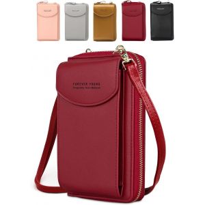 TZF-sac à bandoulière pour femme, Petit sac a main bandouliere en cuir pour portefeuille pochette pour téléphone portable avec bandoulière, Mini Porte Monnaie bandoulière femmes fille cadeau - Neuf