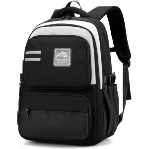 Sac À Dos Garçon Collège, 2025 Grand Cartable Adolescent Scolaire, Sac Ecole Lycée Garçon Imperméable Durable Pour Ecole Randonnée, 38L-Noir - Neuf