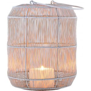 Marrakech Bougeoir Décoratif Bohème En Métal - Fil Métallique - 27 Cm - Blanc Et Doré - Photophore Stello Comme Décoration De Jardin Et De Table De Salon - Bougeoir Exquis Pour Bougies Chauffe-Plat - Neuf