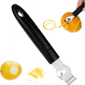 Outil Zesteur De Citron,Couteau &Agrave; Canal,&Eacute;plucheur De Citron,Outils De Bar En Acier Inoxydable,Accessoires De Barman Pour Cocktail,Garniture D'agrumes,Citron,Accessoires De Bar Pour La - Neuf