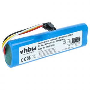 vhbw Batterie compatible avec Xiaomi Roborock S4 MAX S4E52-00 robot &eacute;lectrom&eacute;nager bleu (3000mAh, 14,4V, Li-ion, sans bo&icirc;tier) - Neuf