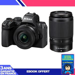 Boitier Nikon Z50 II + 16-50mm + 50-250mm + Ebook 'Devenez Un Super Photographe - Neuf