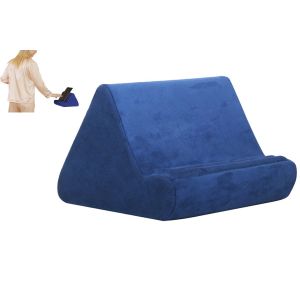Support de tablette multi-angles avec poches pour lit et bureau, compatible avec iPad, bleu - Neuf
