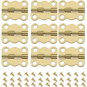 50pcs charni&egrave;re papillon vintage charni&egrave;res de bo&icirc;te r&eacute;tro avec 200pcs vis remplacement meubles armoire tiroir charni&egrave;res de porte pour bo&icirc;te en bois bo&icirc;te &agrave; bijoux 16x13mm or - Neuf
