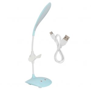 HJLIAN Lampe de table LED 5 W avec chargeur USB, variateur a 3 vitesses et ventilateur pour la lecture et les etudes - Neuf
