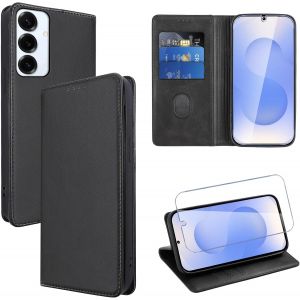 Kal-Coque Cuir Pour ¿¿¿¿¿¿¿ ¿¿¿¿¿¿ ¿¿5 ¿¿¿¿ 6.7"" Avec 1 Verre Trempé Etui À Rabat En Pu Porte-Cartes Portefeuille Support Flip Housse Magnétique Antichoc Anti-Rayures Case,Noir - Neuf