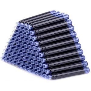 Lot De 40 Cartouches D'Encre Jetables Et Effa&ccedil;ables Pour Stylo Plume - Recharges Noires De 3,4 Mm De Diam&egrave;tre - Sac D'Encre Universel (40 Pi&egrave;ces Bleues Effa&ccedil;ables) - Neuf
