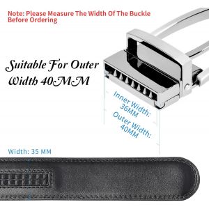 Ceinture Automatique À Cliquet Pour Homme En Cuir Sans Boucle - 35 Mm De Large, Ajustable Pour Vêtements, Jeans[Cei9260652] - Neuf