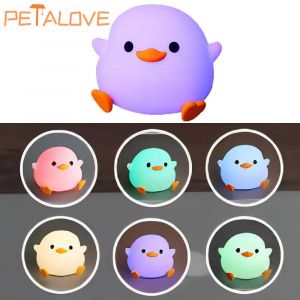 DoDo canard Silicone LED lampe de chevet veilleuse mignon canard Dimmable pépinière veilleuse Rechargeable bébé chambres décoration--Colorful - Neuf