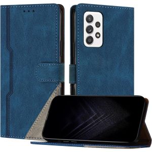 KAL-&Eacute;tui Pour Samsung Galaxy A53 5G, Housse En Cuir Pu Avec [Protection Antichoc Tpu] [Fonction Support] [Porte-Cartes ] Antichoc Magn&eacute;tique Coque Pour Galaxy A53 5G - Bleu - Neuf