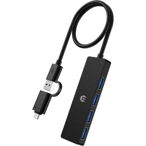 4-Port Hub USB, USB 3.0 hub pour MacBook Pro/Air, Adaptateur multiport USB, 5 Gbps Data Hub Ultra-Slim pour iMac Pro, Xbox, PS4, Dell, HP, Surface, Tesla Model 3, HDD - Neuf