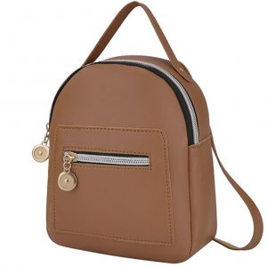 Sac a dos en cuir synthetique pour femme, joli sac a dos decontracte avec poches zippees, sac a bandouliere convertible - Neuf