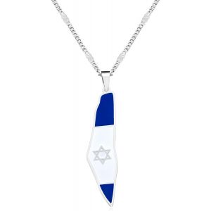 Kal-Collier Pendentif Drapeau Israël, Bijoux Fierté Juive En Acier Inoxydable, Collier Étoile De David Pour Hommes Et Femmes, Souvenir Terre Sainte Y5139 - Neuf