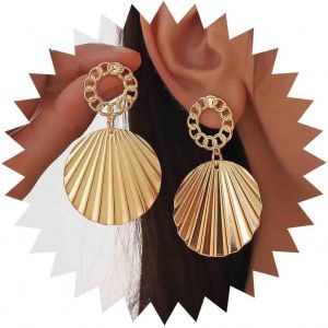 Kal-Boucles D'oreilles Boho Coquillage Boucles D'oreilles Pendantes Coquillage Vintage Boucles D'oreilles Cauris Boucles D'oreilles Chaîne Boucles D'oreilles Exagérées Boucles D'oreilles - Neuf