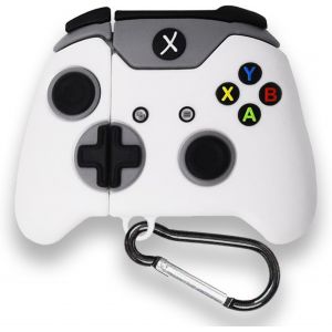 LORANKA-Coque pour AirPods1 et 2 avec porte-cl&eacute;s, coque en silicone souple 3D mignon dessin anim&eacute; 3D r&eacute;sistant aux chocs Protection compl&egrave;te contre les chocs (X_box 360 (blanc) - Neuf