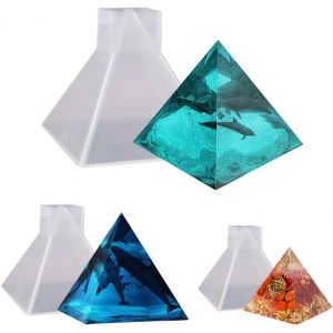 3 Pi&egrave;ces Moule Pyramide Resine Epoxy, Moule En R&eacute;sine Silicone Pyramid Resin Mold Moule De Coul&eacute;e Pour Bricolage Bougies Savon Loisirs Cr&eacute;atifs Et D&eacute;coration De La Maison (3pcs) - Neuf