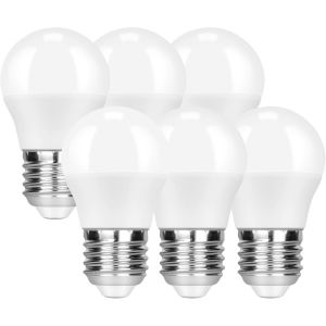 Kal-Pack De 6 Ampoules Led E27 Blanc Chaud : Lampe G45 Ampoule 5w Balle De Golf Équivalente À Une Lampe Halogène 50w En Forme De Goutte Blanc 2700k Angle De Faisceau 240° Lampe - Non Dimmable - Neuf