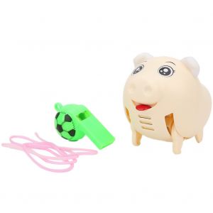 Cochon Electrique Mignon, Marche, Eclairage, Musique, Animal De Compagnie, Jouet A Commande Vocale Avec Sifflet Pour Enfants, Jaune - Neuf