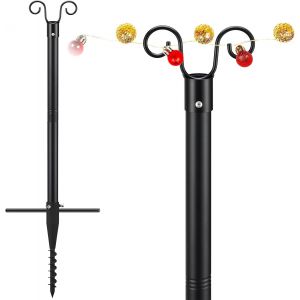 Mevronisshop-Crochet De Berger Pour Éclairage - 10 Ft - Barres Lumineuses D'extérieur - Noir - 63 Mm - Barres Robustes Pour Guirlande Lumineuse Extérieure - Mât De Guirlande Lumineuse En Métal Pour - Neuf